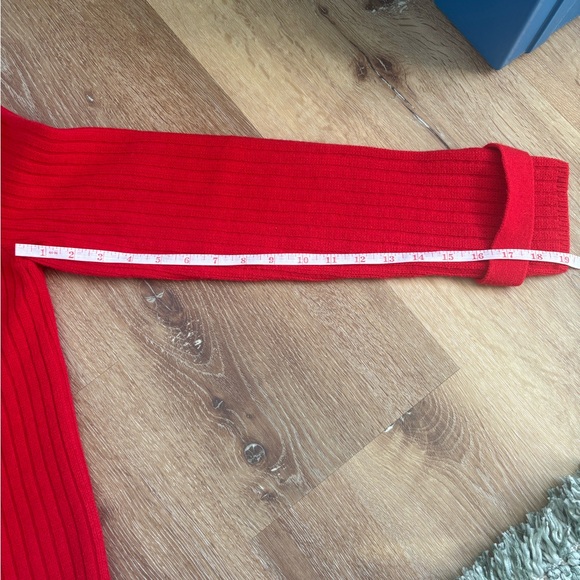 Ann Taylor Ribbed Sweater Jacket Iconic Red Size Medium Fall 2025 Collection - Picture 6 of 10